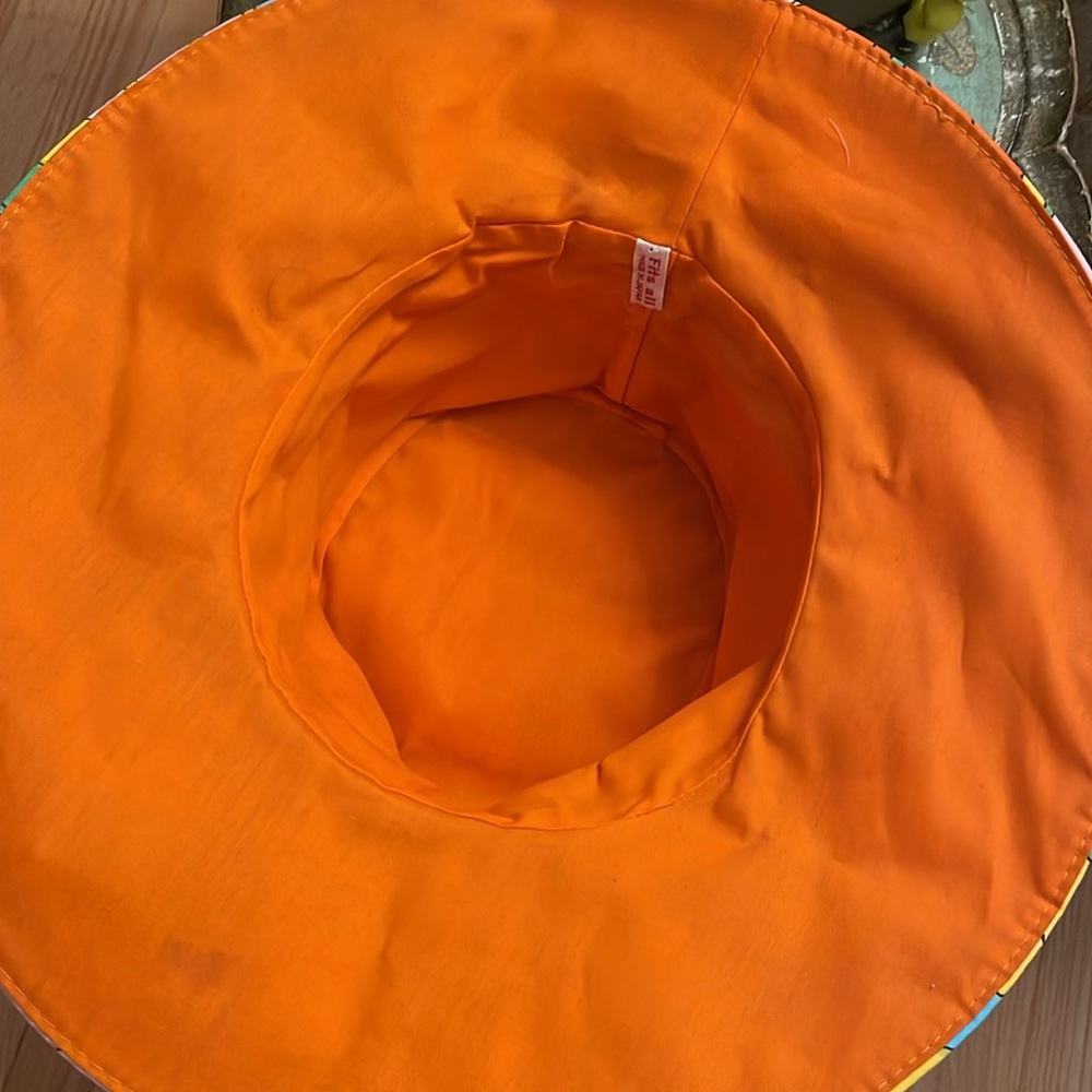 SUNHAT. Vintage mod patterned cotton hat. Made in Japan - Picture 9 of 12